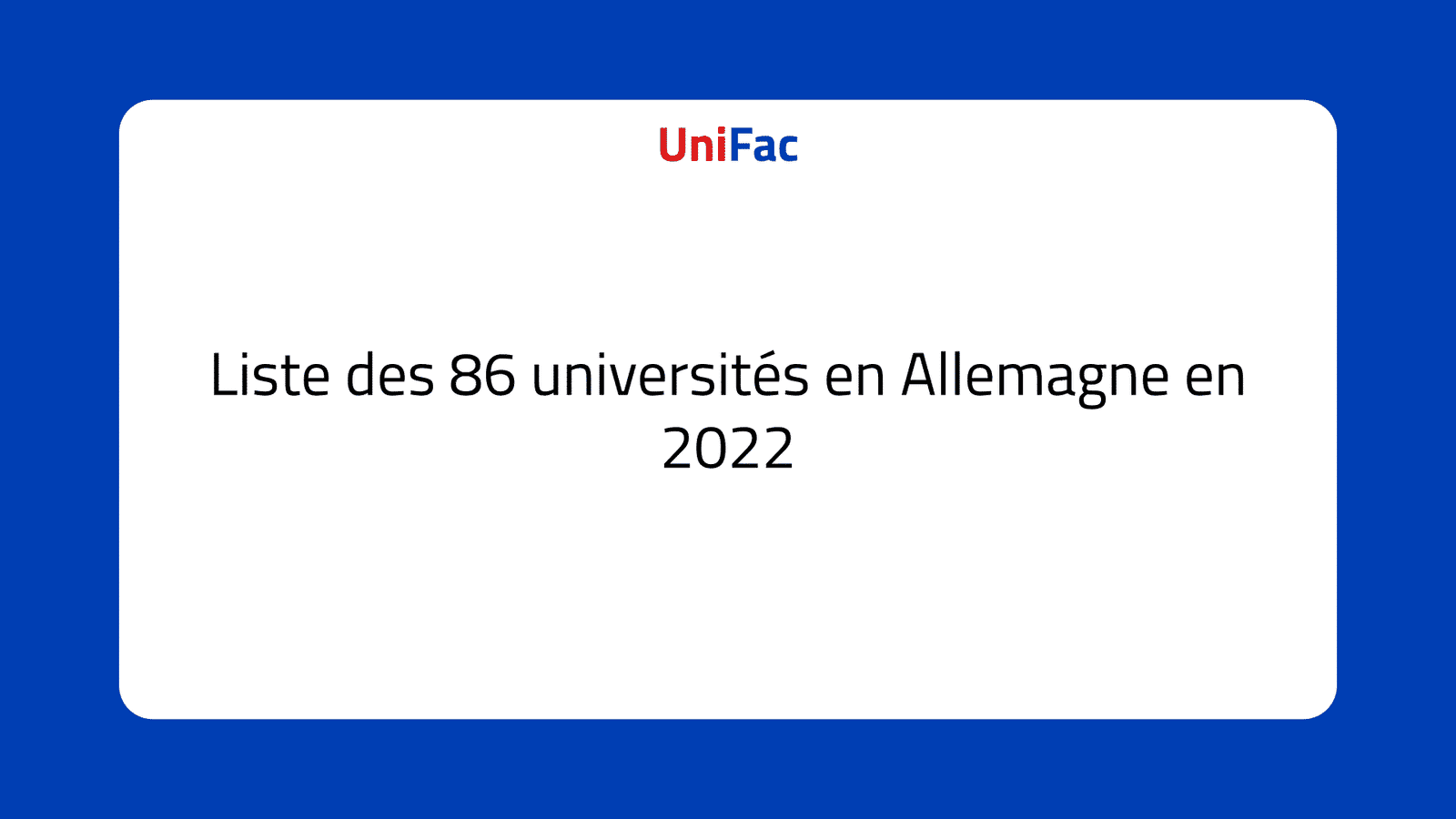 universités en Allemagne