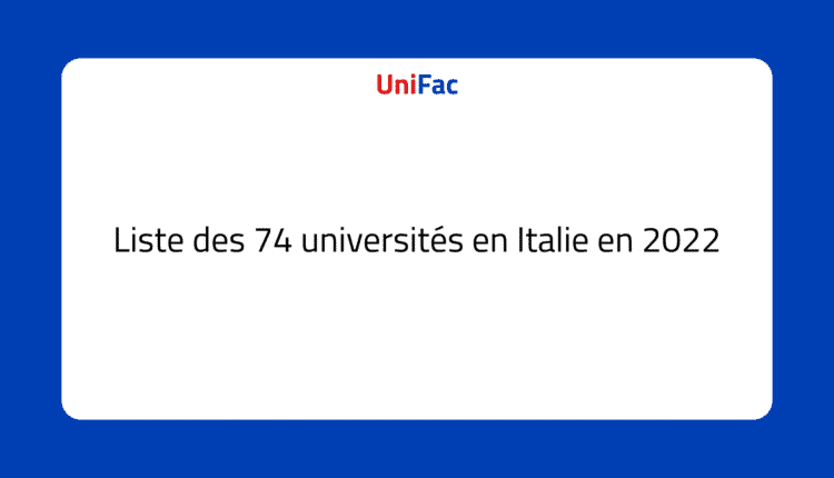 universités en Italie