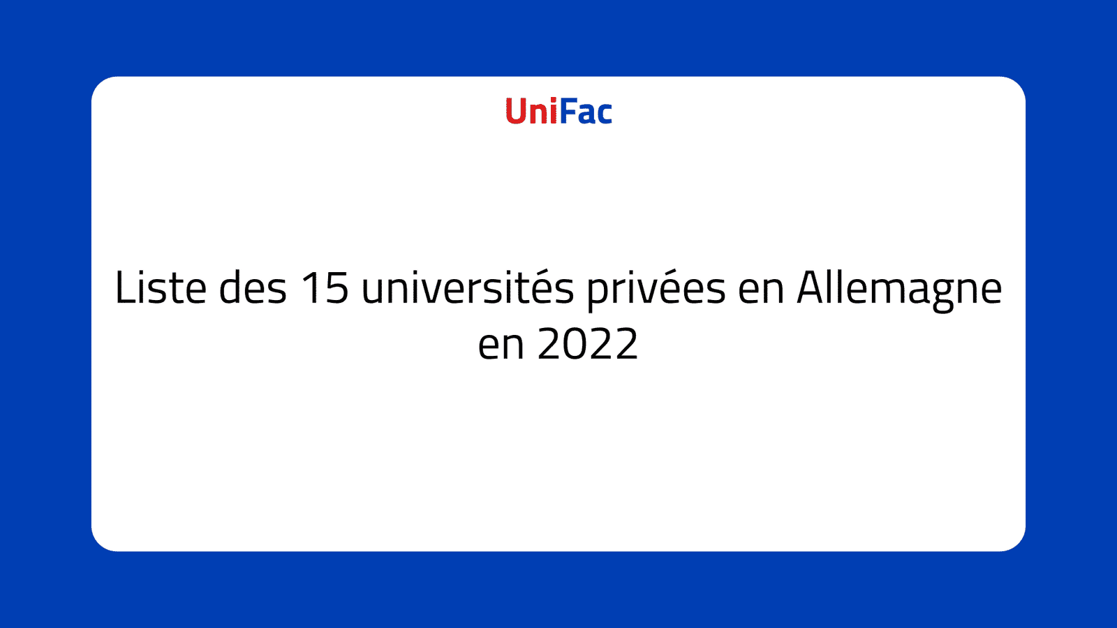 universités privées en Allemagne